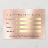 Geschenkzertifikat Peach Rose Lashes Schönheitsmit (Rückseite)