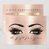 Geschenkzertifikat Peach Rose Lashes Schönheitsmit (Vorne/Hinten)
