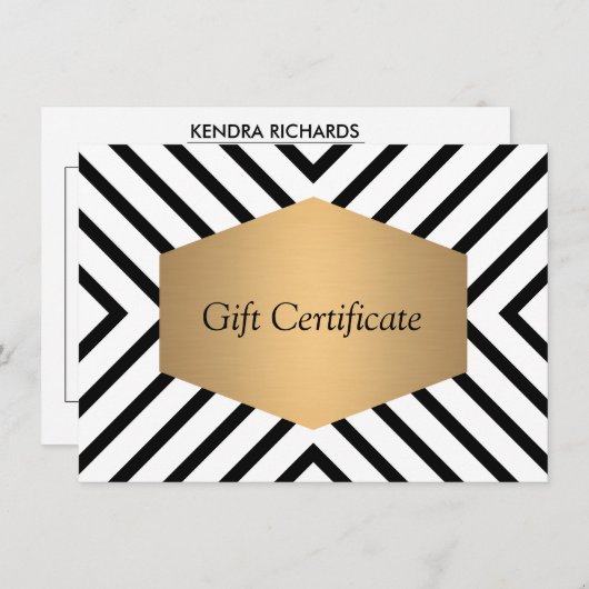 Geschenkzertifikat Retro Mod Schwarz/Weiß-Muster (Vorne/Hinten)