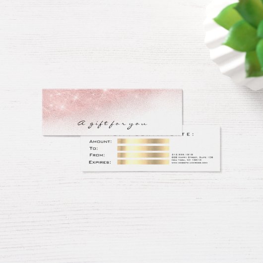 Geschenkzertifikat Rosa goldene Lashes Ombre (Schreibtisch)