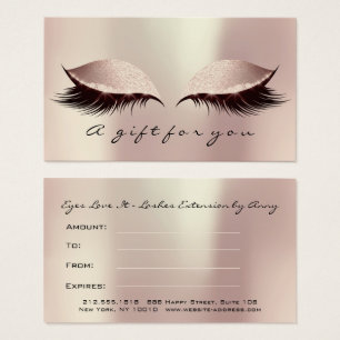 Geschenkzertifikat Rose Blush Lash Extension Makeu
