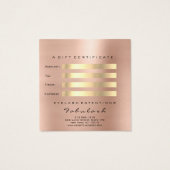 Geschenkzertifikat Rose Blush Lashes Makeup Artist (Rückseite)