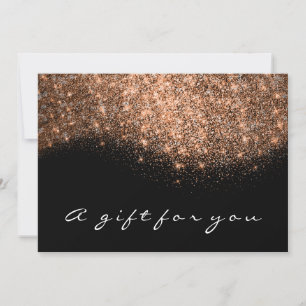 Geschenkzertifikat Rose Gold Glitzer Kupfer Schwar