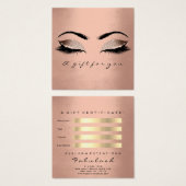 Geschenkzertifikat Rose Gold Glitzer Lashes Makeup (Vorne & Hinten)