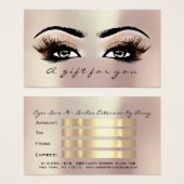 Geschenkzertifikat Rose Gold Lashes Erweiterung Ma (Vorne & Hinten)