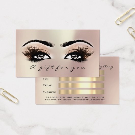 Geschenkzertifikat Rose Gold Lashes Erweiterung Ma (Büro)