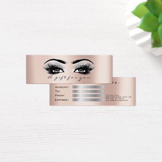 Geschenkzertifikat Rose Gold Lashes Grau (Schreibtisch)