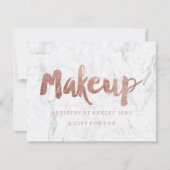 Geschenkzertifikat Rose Gold Make-up Skript Marmor (Vorderseite)