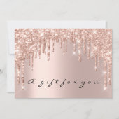 Geschenkzertifikat Rose Gold Makeup Haarbindelstri Einladung (Vorderseite)