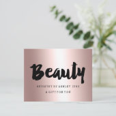 Geschenkzertifikat Rose gold Schönheitsskript meta (Stehend Vorderseite)