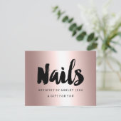 Geschenkzertifikat Rose goldnails Skript metallisc (Stehend Vorderseite)