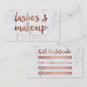 Geschenkzertifikat-Rosengold peitscht Rabattkarte (Vorne/Hinten)