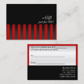 Geschenkzertifikat Rot und Schwarz Rabattkarte (Vorne/Hinten)