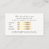 Geschenkzertifikat Schwarz-weiße Goldstriche Makeu Rabattkarte (Rückseite)