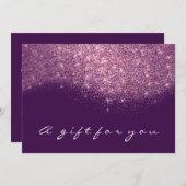 Geschenkzertifikat Sepia Gold Glitzer Lila Rosa (Vorne/Hinten)