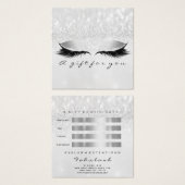Geschenkzertifikat Silver Glitzer Lashes Grau (Vorne & Hinten)