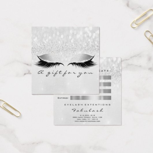 Geschenkzertifikat Silver Glitzer Lashes Grau (Büro)
