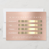 Geschenkzertifikat Weißes Lashes Rose Gold (Rückseite)