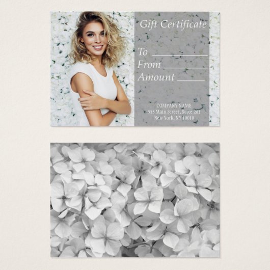 Geschenkzertifikat "White Salon" (Vorne & Hinten)