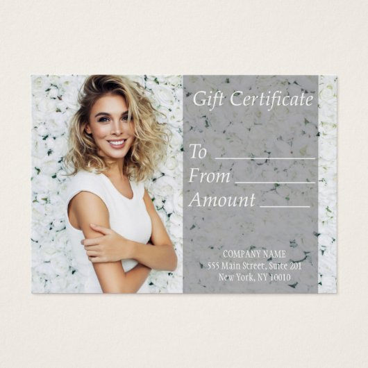 Geschenkzertifikat "White Salon" (Vorderseite)