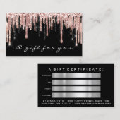 Geschenkzertifikatsnägel Makeup Eyelash Rose Black Visitenkarte (Vorne/Hinten)