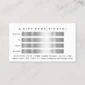 Geschenkzertifikatsnägel Makeup Eyelash Rose Weiß Visitenkarte (Rückseite)