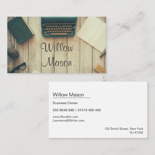 Geschftskarte für den Schreibtisch oder die Redakt Visitenkarte (Vorne/Hinten)