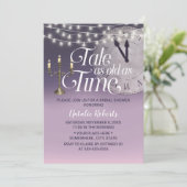 Geschichte als alt wie Zeit Lila Ombre Brautparty Einladung (Stehend Vorderseite)