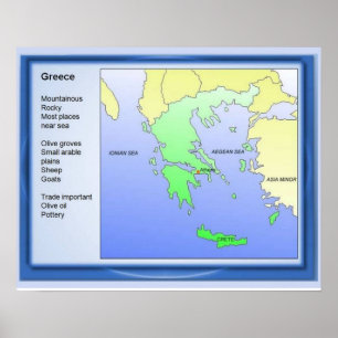 Geschichte, antikes Griechenland, Karte Poster