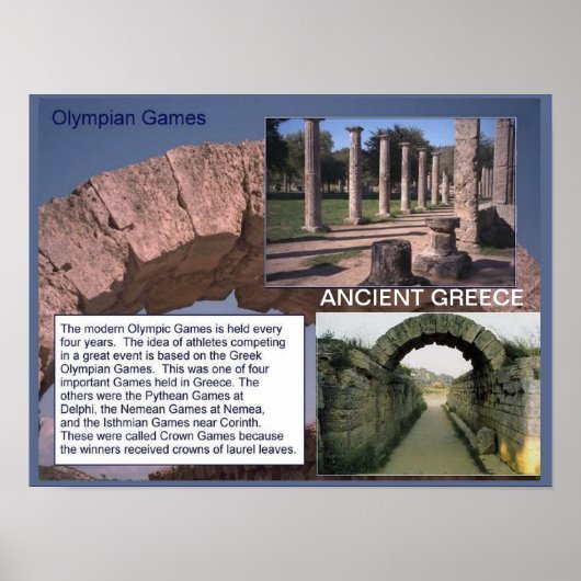 Geschichte, antikes Griechenland, Olympische Spiel Poster (Vorne)