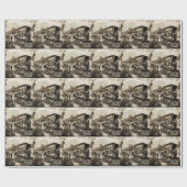 Geschichte der Dampflokomotive-Motor Geschenkpapier (Flach)