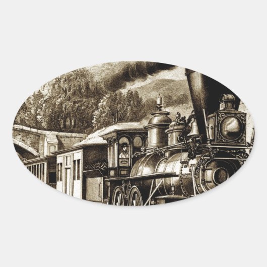 Geschichte der Dampflokomotive-Motor Ovaler Aufkleber (Vorderseite)