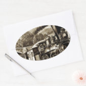 Geschichte der Dampflokomotive-Motor Ovaler Aufkleber (Umschlag)