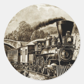 Geschichte der Dampflokomotive-Motor Runder Aufkleber