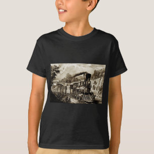 Geschichte der Dampflokomotive-Motor T-Shirt