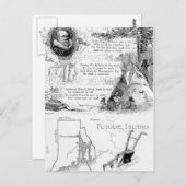 Geschichte der Insel Rhode Postkarte (Vorne/Hinten)