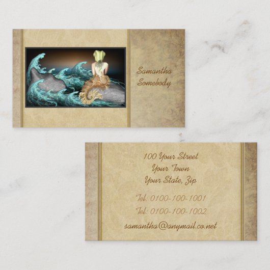 Geschichte der Meerjungfrau-Kunst-Visitenkarten Visitenkarte (Vorne/Hinten)