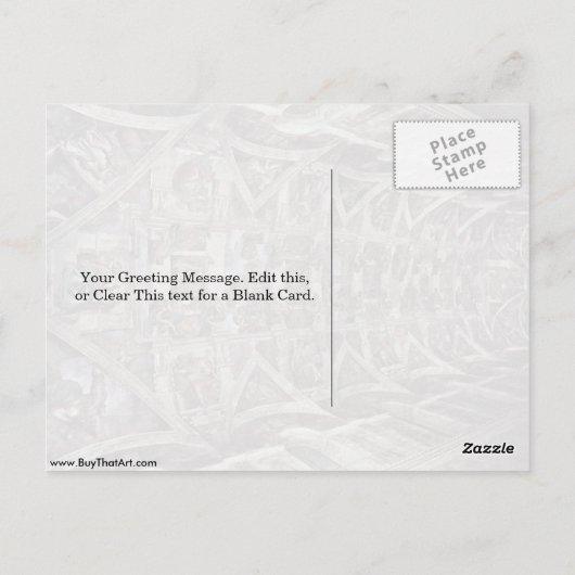 Geschichte der Schöpfung in der Sixtinischen Kapel Postkarte (Rückseite)