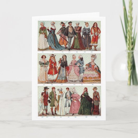 Geschichte der Vintagen Mode, Gruß-Karte Karte (Vorderseite)