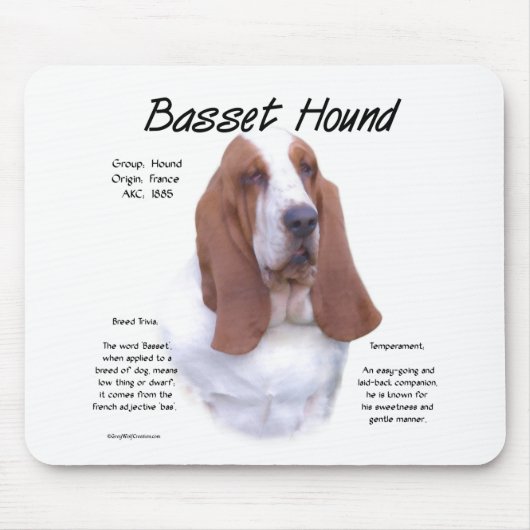 Geschichte des Basset-Hounds; alles über Basset-Hu Mousepad (Vorne)