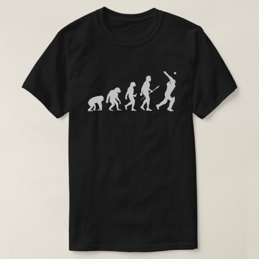 Geschichte des Cricket Lover-Geschenks Evolution d T-Shirt (Design vorne)