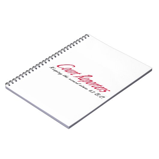 Geschichte des Gerichts-Berichtes Notizblock (Linke Seite)