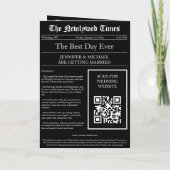 Geschichte des Programms "Black Newspaping Wedding Einladung (Rückseite)