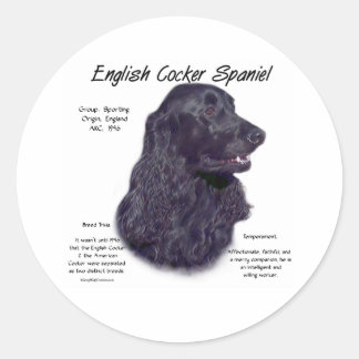 Geschichte des schwarzen English Cocker Spaniels  Runder Aufkleber