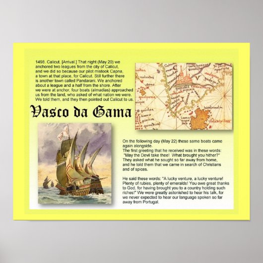 Geschichte, Entdecker, Vasco da Gama Poster (Vorne)