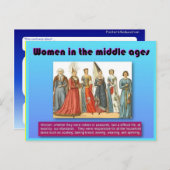 Geschichte, Frauen im Mittelalter Postkarte (Vorne/Hinten)