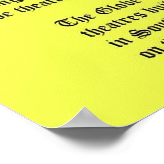 Geschichte, Globe Theater Shakespeare Poster (Ecke)