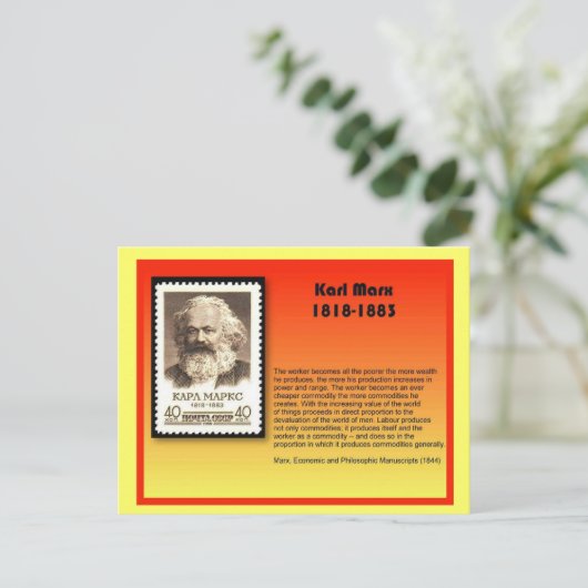Geschichte, Karl Marx Postkarte (Stehend Vorderseite)