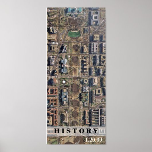 GESCHICHTE: Luftaufnahme der Amtseinführung Obamas Poster (Vorne)