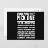 Geschichte - lustig für einen gebrochenen Arm Postkarte (Vorne/Hinten)